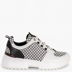 Michael Kors White Leather Cosmo Trainer Sneakers Size EU 38.5 For Women