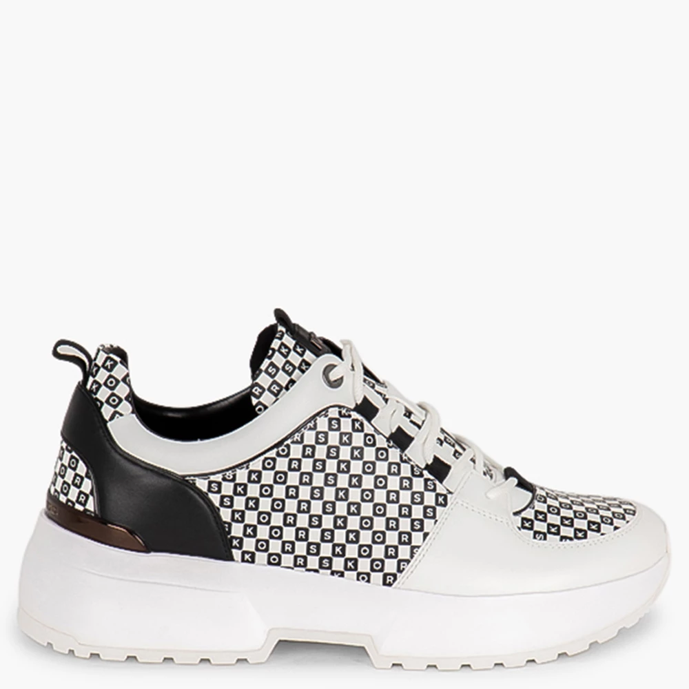 Michael Kors White Leather Cosmo Trainer Sneakers Size EU 38.5 For Women