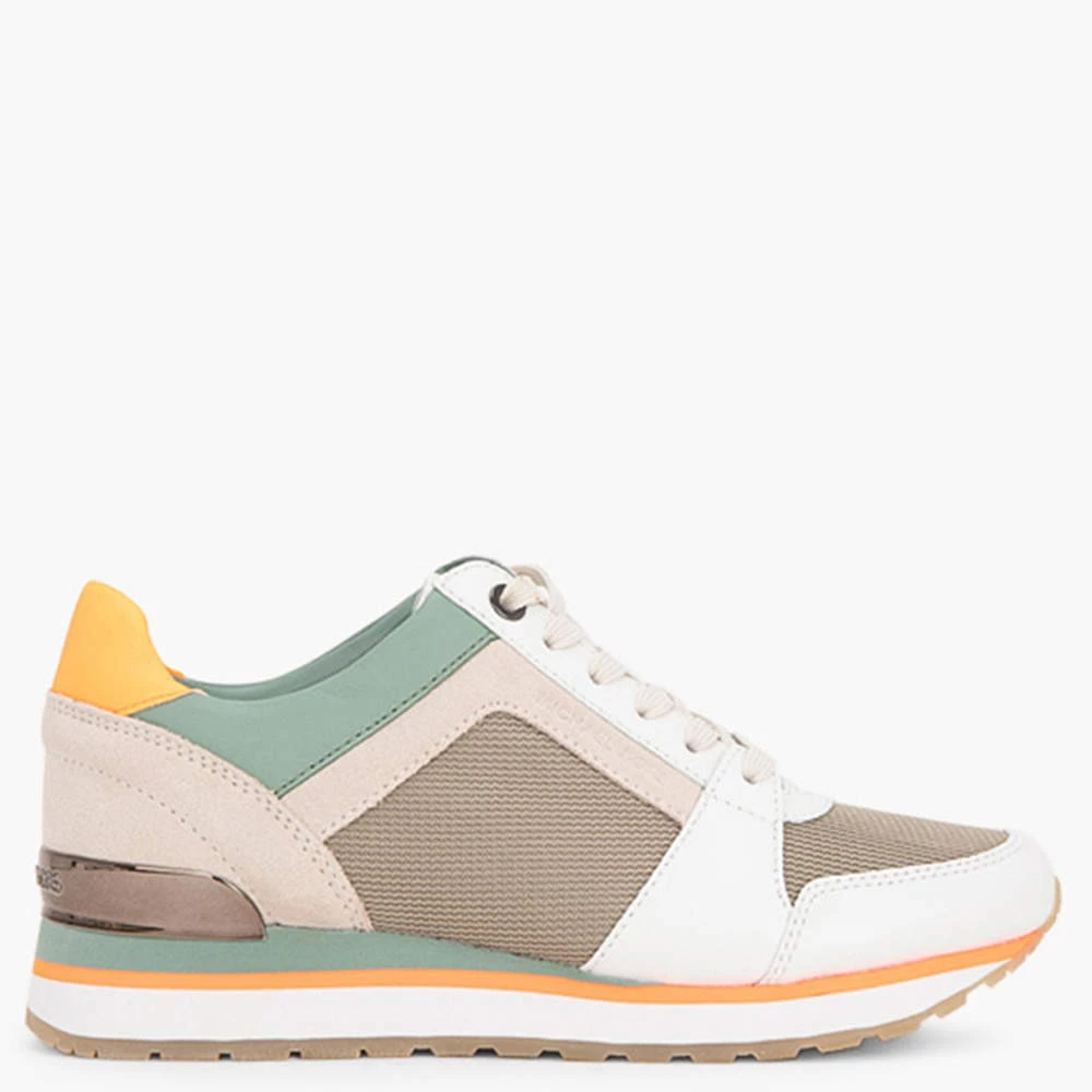 Michael Kors Beige Leather And Mesh Billie Trainer Sneakers Size EU 37 For Women