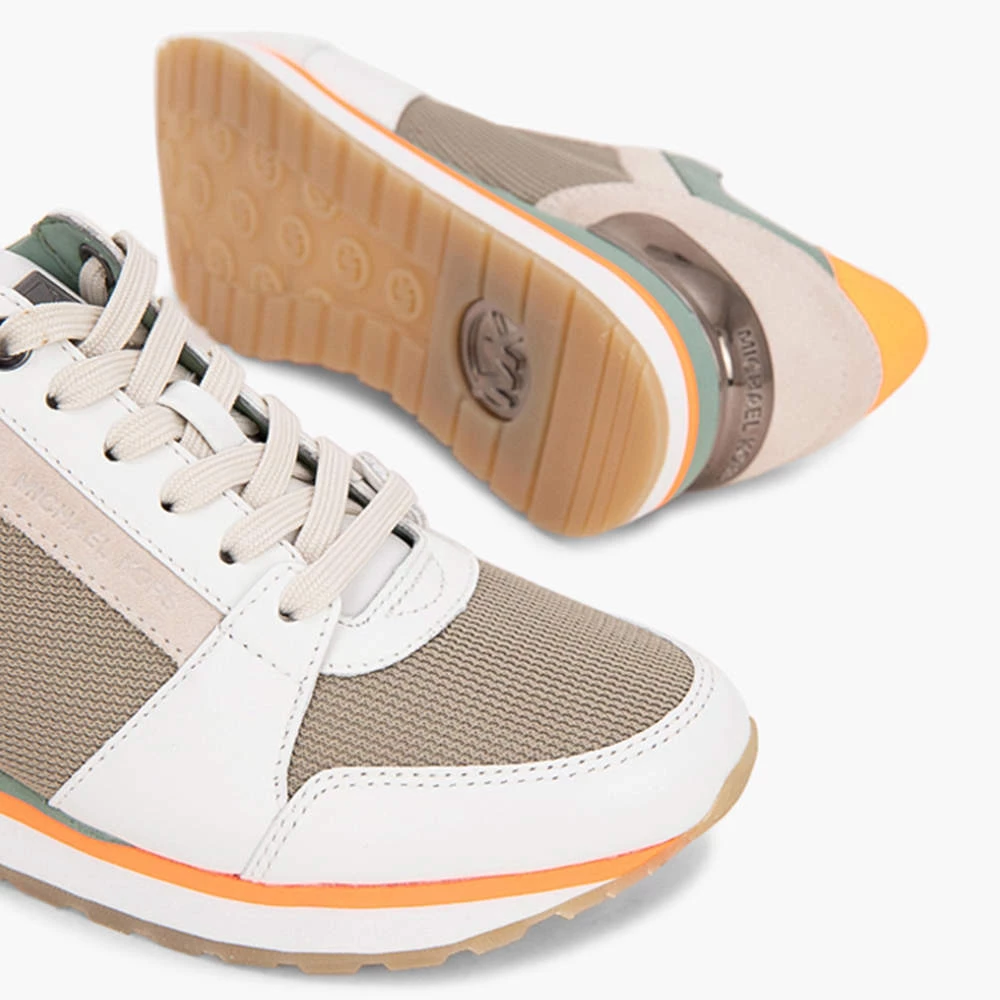 Michael Kors Beige Leather And Mesh Billie Trainer Sneakers Size EU 37 For Women - Image 4