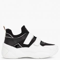 Michael Kors Black Leather And Canvas Kelly Trainer Sneakers Size EU 39 For Women