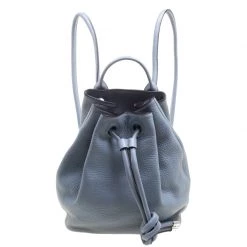 Michael Kors Powder Blue Leather Dalia Drawstring Backpack For Women