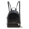 Michael Kors Black Leather Medium Reazip Backpack For Women