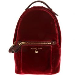 Michael Kors Marroon Velvet Mini Kelsey Backpack For Women
