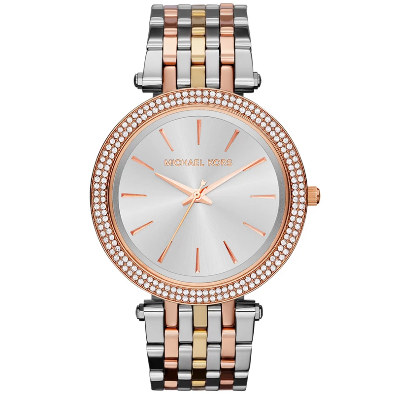 Michael Kors Silver Rose Gold Plated Steel Darci MK3203 Women's Wristwatch 39MM For Women