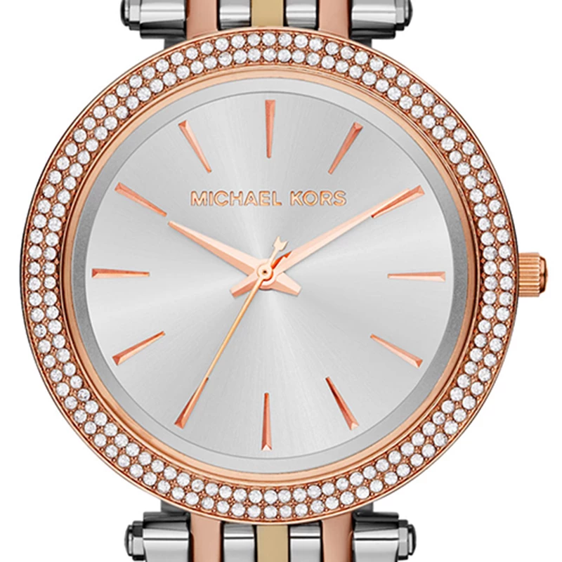 Michael Kors Silver Rose Gold Plated Steel Darci MK3203 Women's Wristwatch 39MM For Women - Image 2
