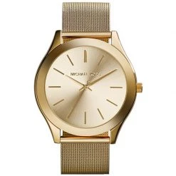 Michael Kors Yellow Gold Plated Steel Runway MK3282 Women's Wristwatch 42MM For Women