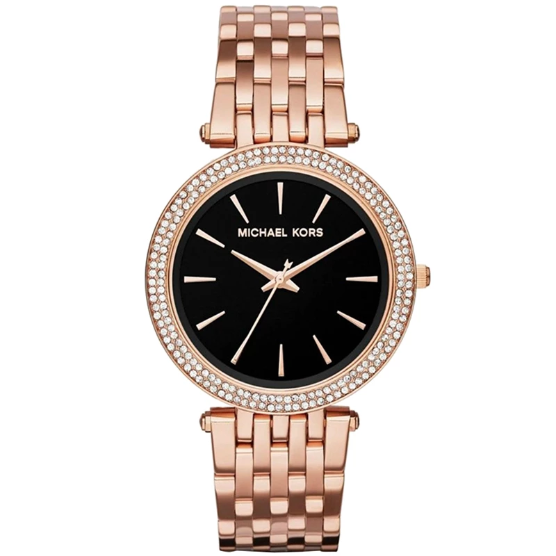 Michael Kors Black Rose Gold Plated Steel Darci MK3402 Women's Wristwatch 39MM For Women