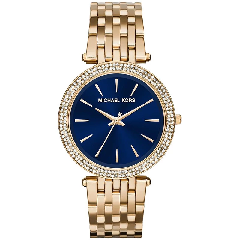 Michael Kors Blue Yellow Gold Plated Steel Darci MK3406 Women's Wristwatch 39MM For Women