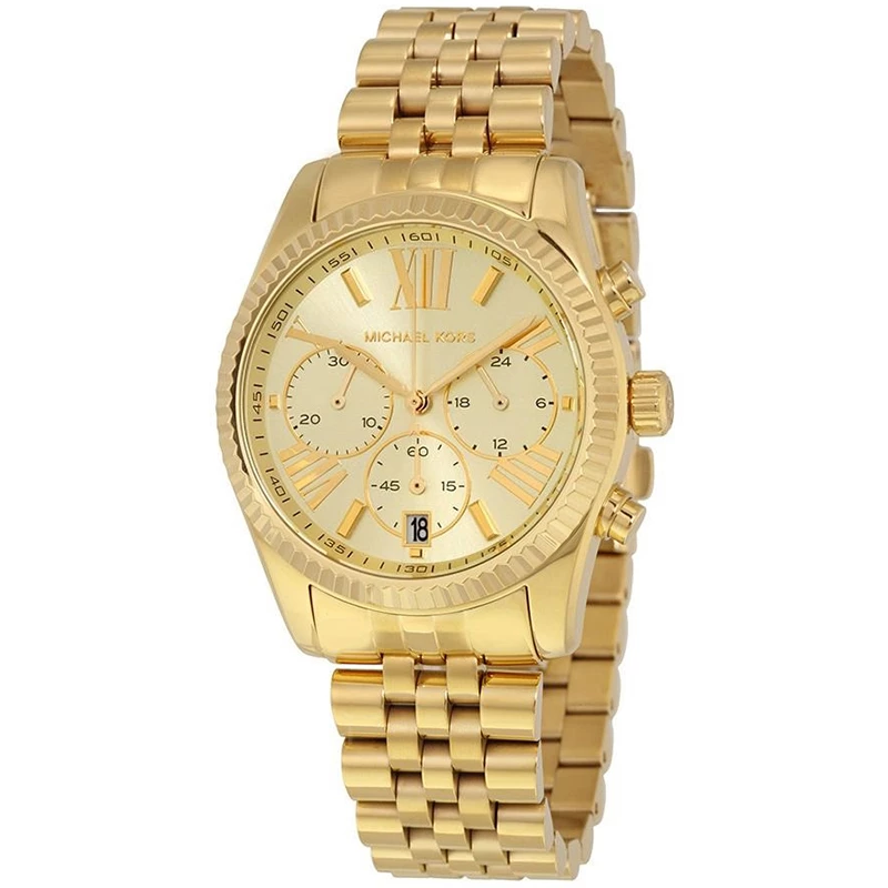 Michael Kors Yellow Gold Plated Steel Lexington MK5556 Women's Wristwatch 38MM For Women