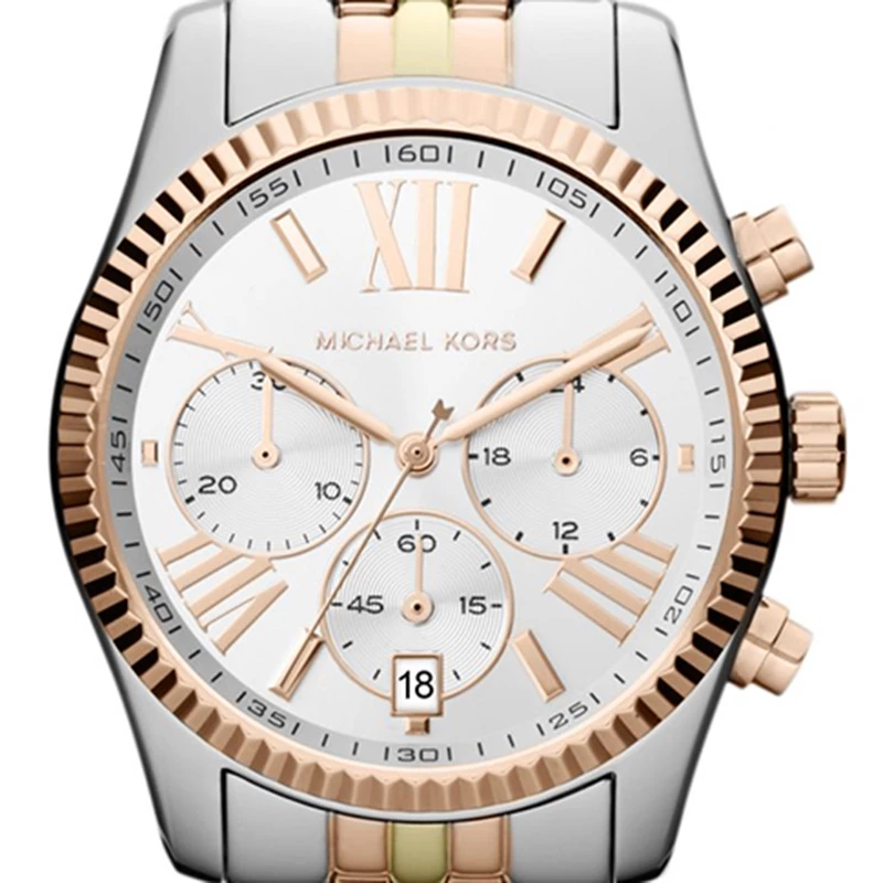 Michael Kors White Yellow Gold Plated Steel Lexington MK5735 Women's Wristwatch 38MM For Women - Image 2