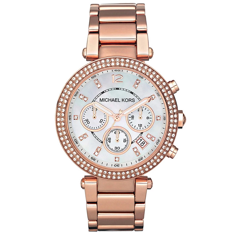 Michael Kors MOP Rose Gold Plated Steel Parker MK5491 Women's Wristwatch 39MM For Women