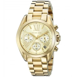 Michael Kors Champagne Yellow Gold Plated Steel Bradshaw MK5798 Women's Wristwatch 35MM For Women