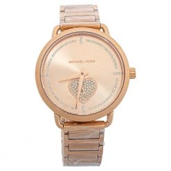 Michael Kors Rose Gold Tone Stainless Steel Portia MK4468 Bracelet & Women's Wristwatch 37mm Set For Women