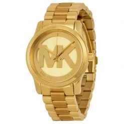 Michael Kors Champagne Gold-Plated Stainless Steel Runway MK5786 Women's Wristwatch 38MM For Women