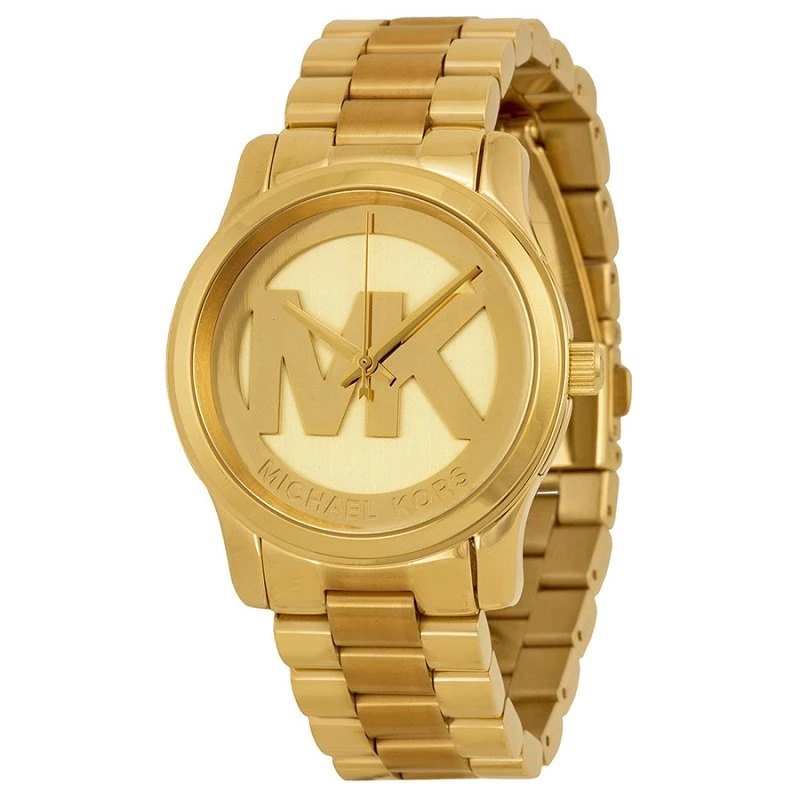 Michael Kors Champagne Gold-Plated Stainless Steel Runway MK5786 Women's Wristwatch 38MM For Women