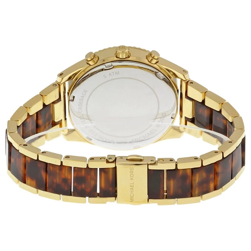 Michael Kors Champagne And Brown Gold-Plated Stainless Steel Clarkson MK5963 Women's Wristwatch 41MM For Women - Image 3