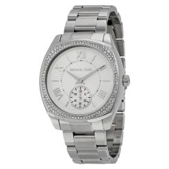 Michael Kors Silver Stainless Steel Crystal Bryn MK6133 Women's Wristwatch 40MM For Women
