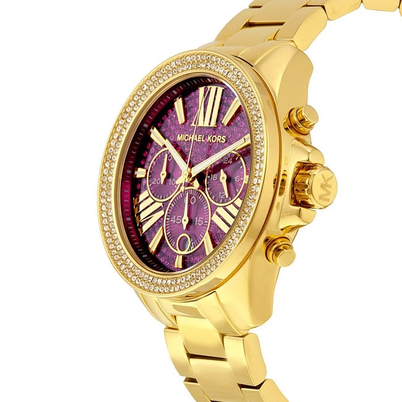 Michael Kors Purple Gold-Plated Stainless Steel Wren MK6290 Women's Wristwatch 42MM For Women - Image 2