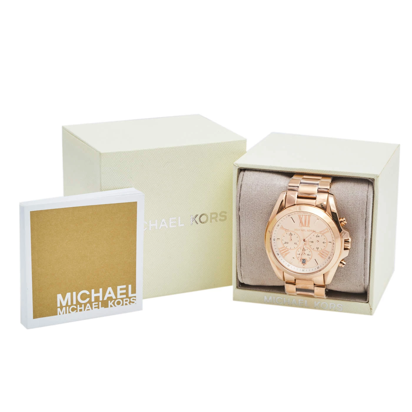 Michael Kors Champagne Rose Gold Plated Stainless Steel Bradshaw MK-5503 Women's Wristwatch 43 Mm For Women - Image 8