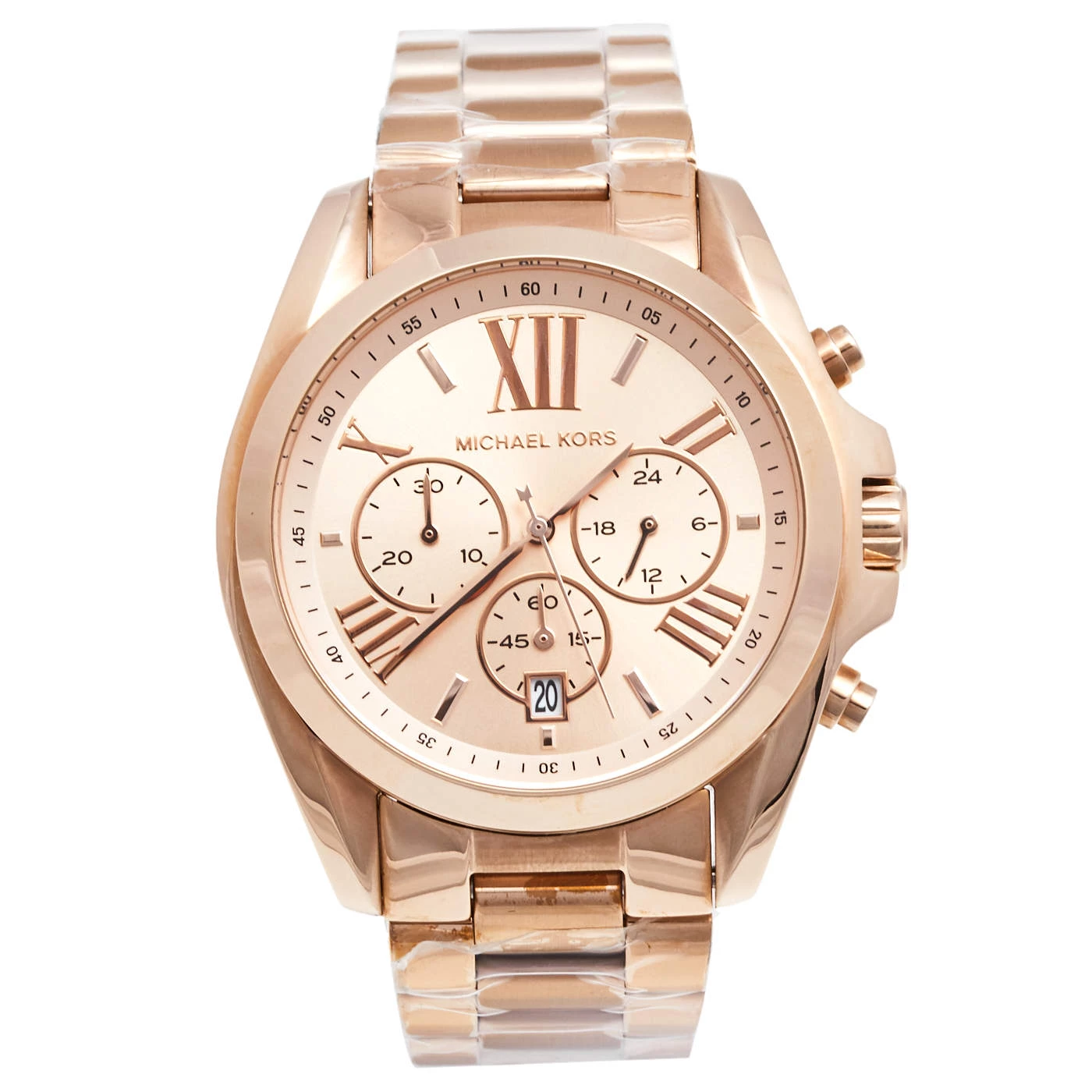 Michael Kors Champagne Rose Gold Plated Stainless Steel Bradshaw MK-5503 Women's Wristwatch 43 Mm For Women