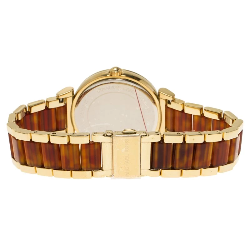 Michael Kors Brown Gold-Plated Stainless Steel Crystal MK3411 Women's Wristwatch 38MM For Women - Image 5