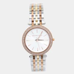 Michael Kors Silver Two Tone Stainless Steel Darci MK3202 Women's Wristwatch 39 Mm For Women