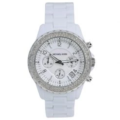 Michael Kors Silver Stainless Steel And Acetate Madison MK5300 Women's Wristwatch 39MM For Women