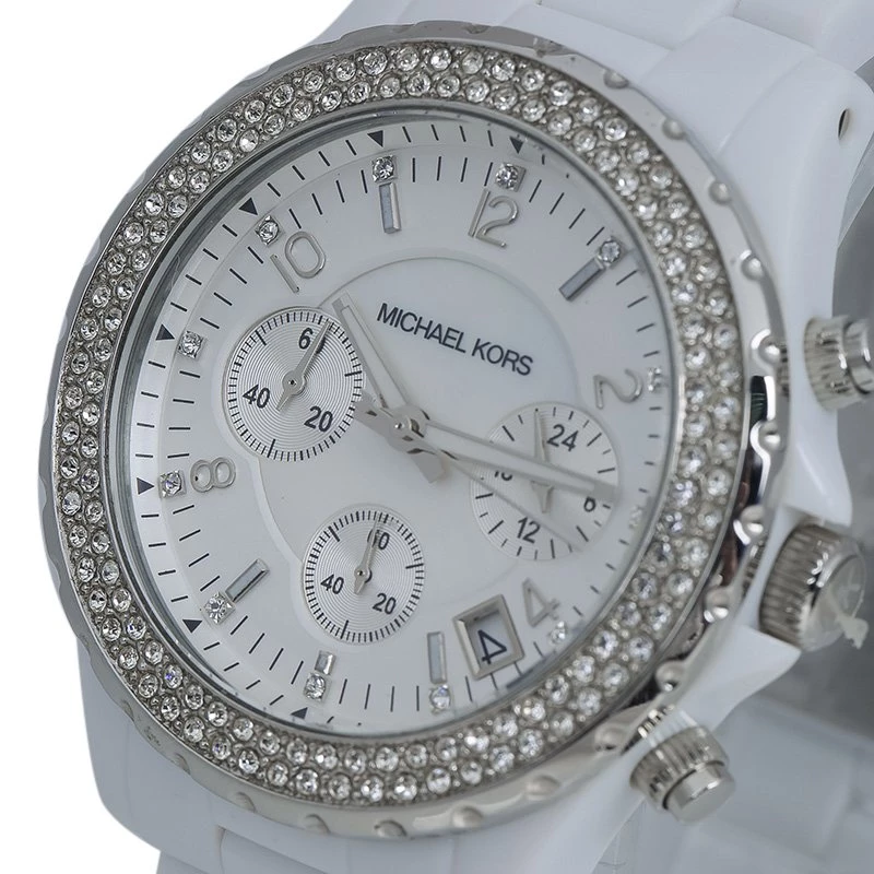 Michael Kors Silver Stainless Steel And Acetate Madison MK5300 Women's Wristwatch 39MM For Women - Image 2