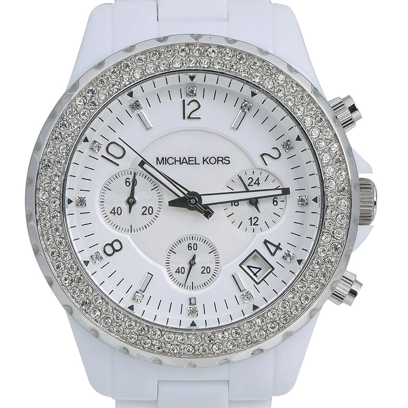 Michael Kors Silver Stainless Steel And Acetate Madison MK5300 Women's Wristwatch 39MM For Women - Image 3