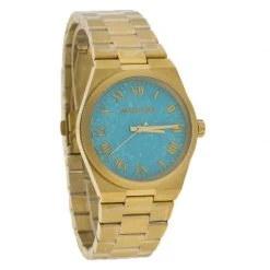 Michael Kors Blue Gold Tone Stainless Steel MK5894 Women's Wristwatch 38mm For Women