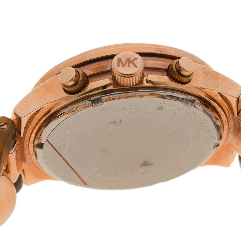 Michael Kors Rose Gold Tone Stainless Steel Runway MK4269 Women's Wristwatch 38MM For Women - Image 4