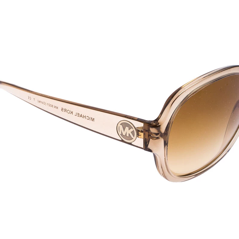 Michael Kors Beige/Brown Gradient MK 6021 Corte Oversized Square Sunglasses For Women - Image 4