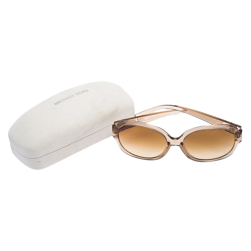 Michael Kors Beige/Brown Gradient MK 6021 Corte Oversized Square Sunglasses For Women - Image 7