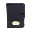 Michael Kors Black Perforated Signature Patent Leather Passport Holder For Women