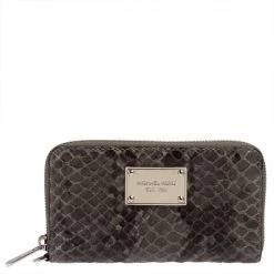 Michael Kors Grey Python Embossed Leather Multi Function Wristlet Phone Case For Women