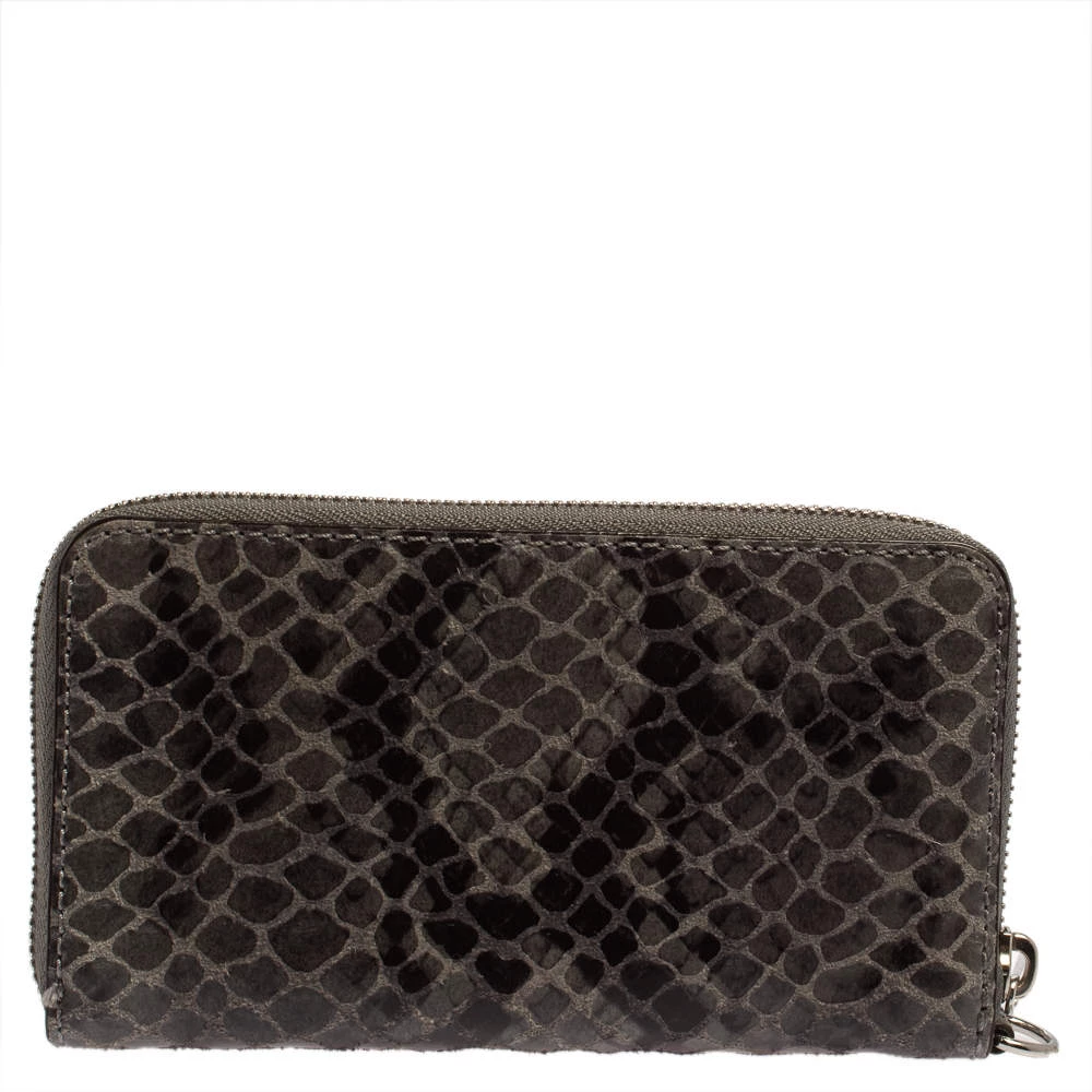 Michael Kors Grey Python Embossed Leather Multi Function Wristlet Phone Case For Women - Image 4