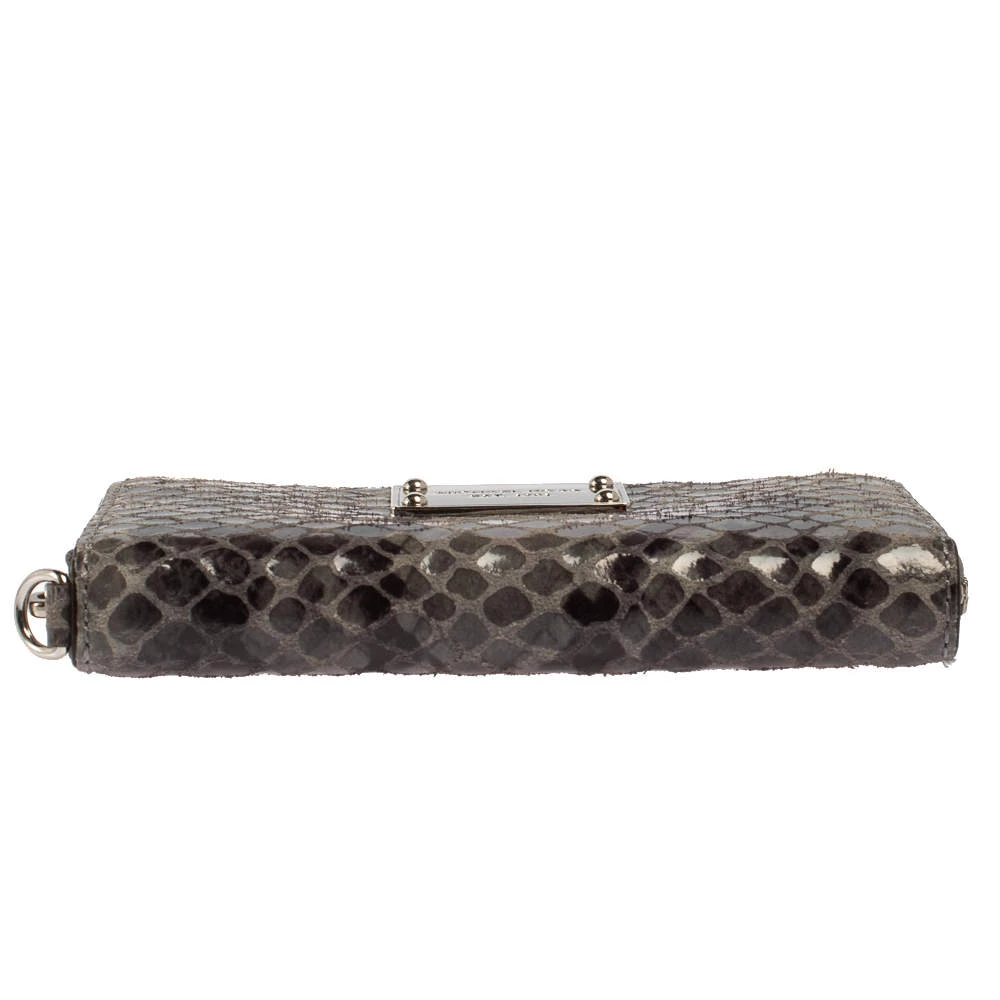 Michael Kors Grey Python Embossed Leather Multi Function Wristlet Phone Case For Women - Image 6
