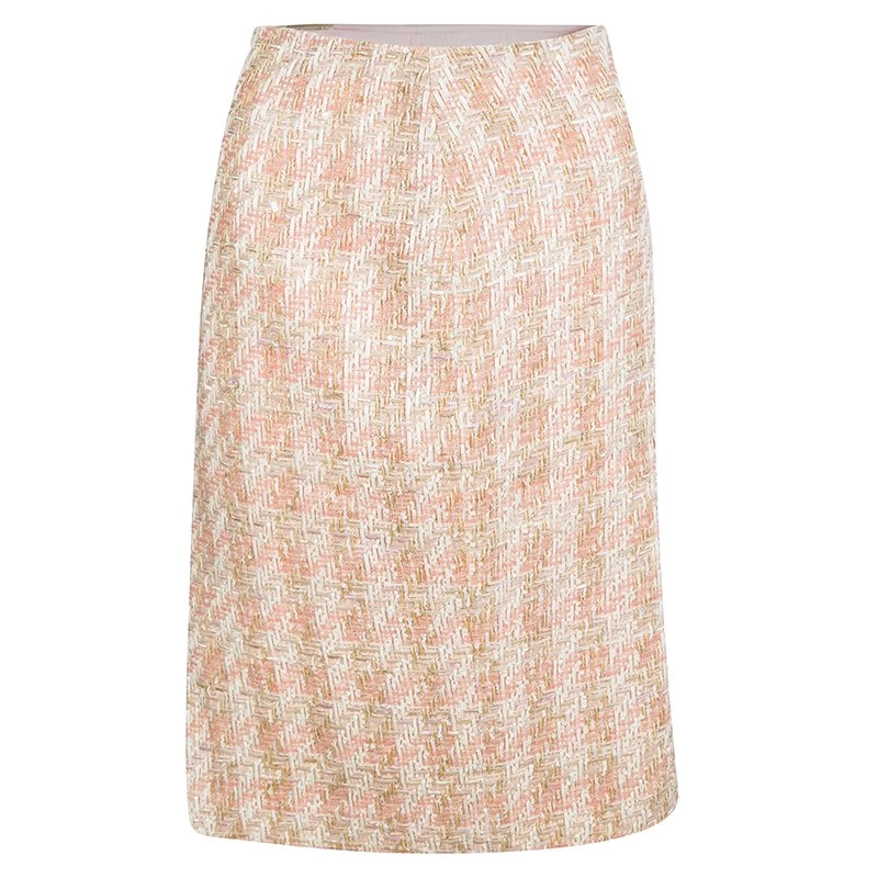 Michael Kors Pink Tweed Sequin Embellished Skirt Suit L For Women - Image 5