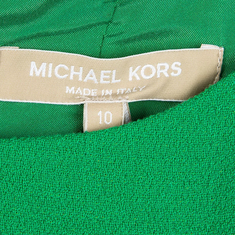Michael Kors Green Wool Sleeveless Sheath Dress L For Women - Image 5