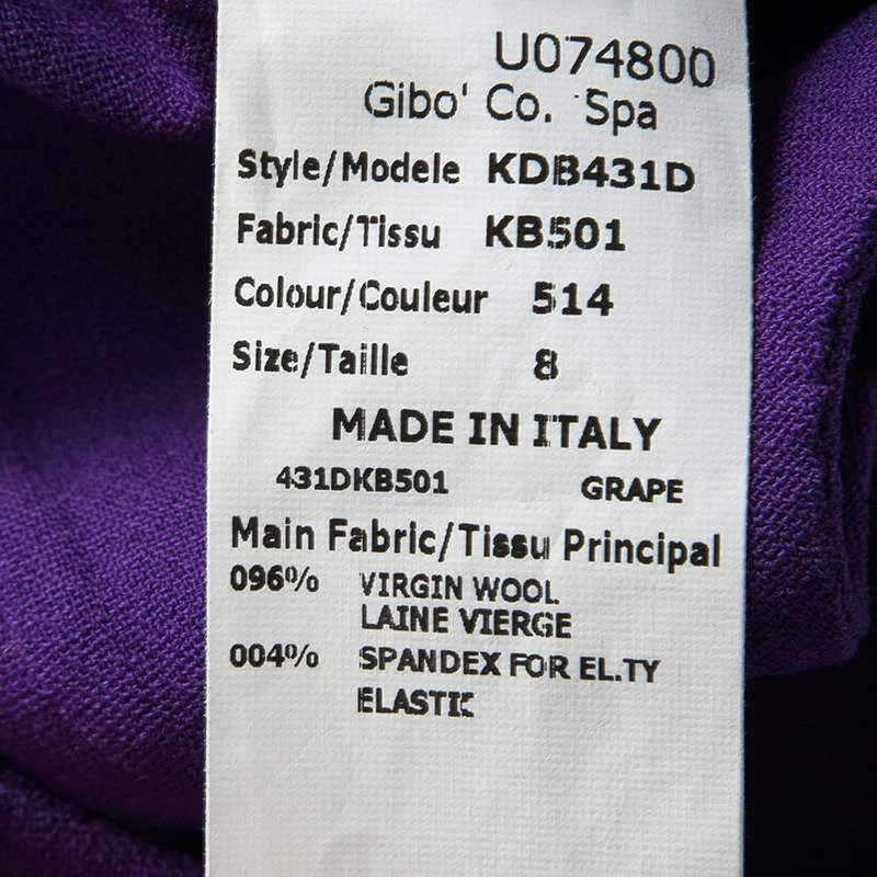 Michael Kors Grape Purple Wool Sleeveless Peplum Dress M For Women - Image 6