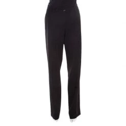 Michael Kors Black Wool Straight Fit Tailored Trousers M For Women