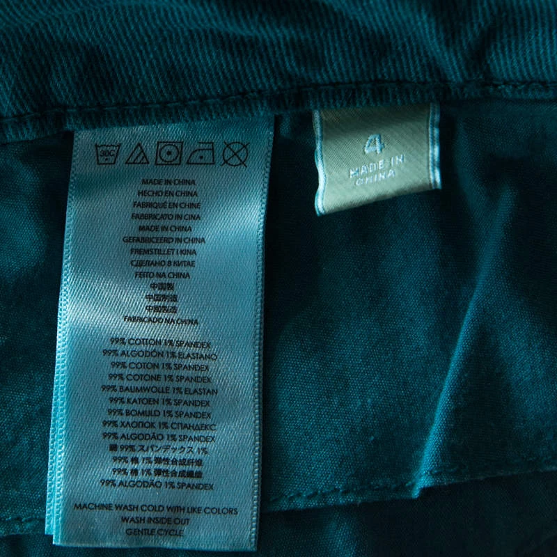 Michael Kors Turquoise Blue Denim Studded Pocket Detail Skinny Jeans S For Women - Image 6