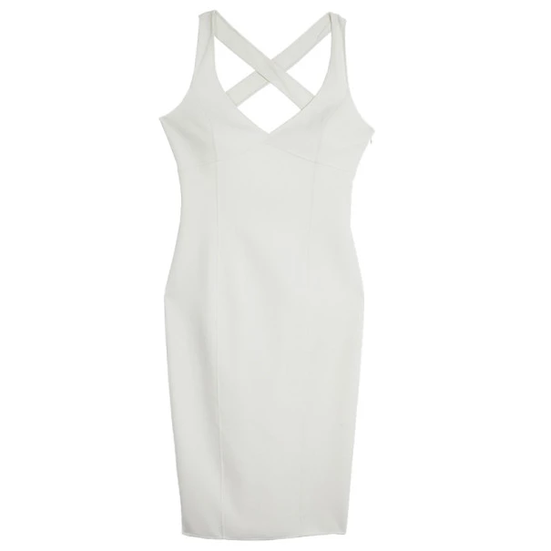 Michael Kors White BodyCon Crossback Sheath Dress S For Women