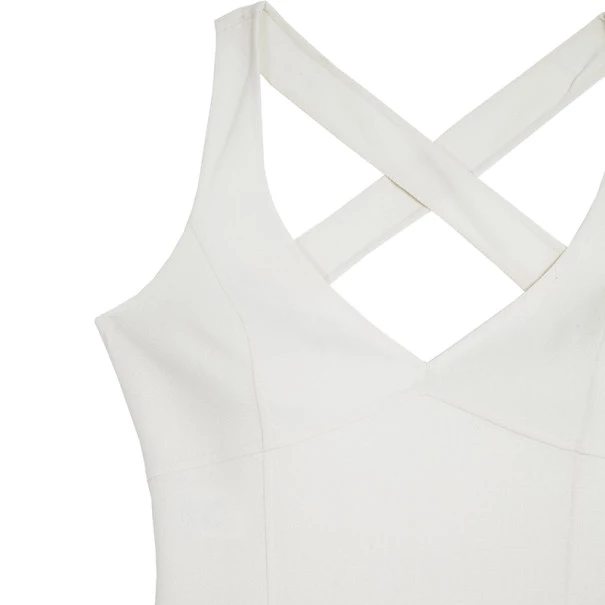 Michael Kors White BodyCon Crossback Sheath Dress S For Women - Image 6