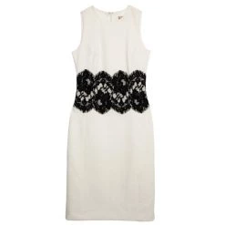 Michael Kors White Wool Lace Belt Dress M For Women