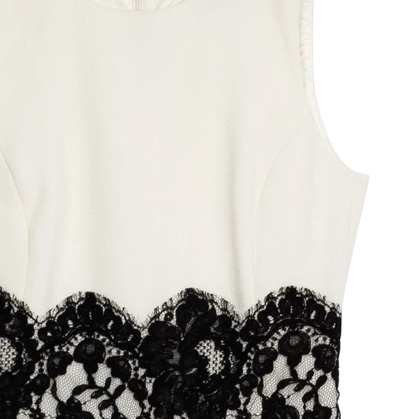 Michael Kors White Wool Lace Belt Dress M For Women - Image 5