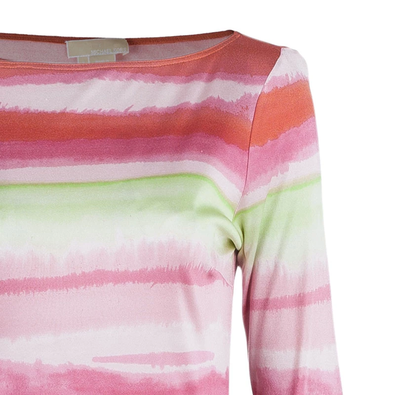 Michael Kors Multicolor Striped Dress M For Women - Image 4