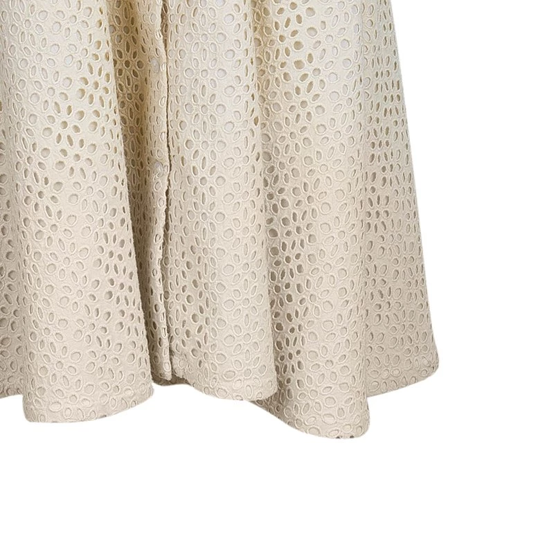 Michael Kors Beige Belted Eyelet Dress L For Women - Image 5