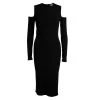 Michael Kors Black Knit Long Cut Sleeve Fitted Dress S For Women